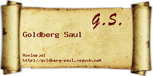 Goldberg Saul névjegykártya